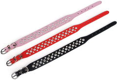 Generic rhinestone dog collar side-view-diamond-studs shows durable rhinestones for everyday wear