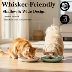 GENLGE cat bowls lightweight and unbreakable for easy indoors/outdoors feeding.