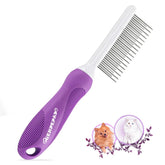 GENPEPADO Grooming Comb with dual teeth eases top coat tangles for a smoother brush.
