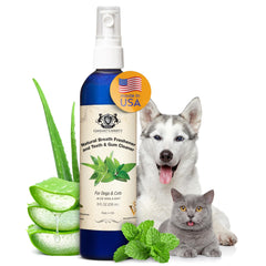 Gerrard Larriett dog-cat mouthwash bottle pour delivering fresh breath on the go.