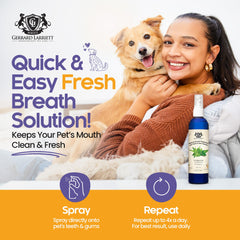 Gerrard Larriett pet breath freshener mint aloe soothing gums.