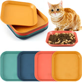 Gerrii beard-fatigue-cat-bowl green, shallow square design for comfortable kitten meals