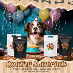 Gersoniel resealable stand-up pouch keeps dog treats fresh and organized.