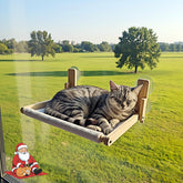 GesomePurrz foldable window perch folded for compact storage and quick setup.