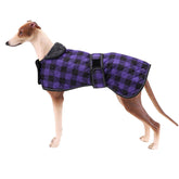 Geyecete greyhound coat waterproof plaid on dog for winter warmth and protection