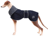 Geyecete greyhound raincoat with lamb velvet inside provides warm, cozy comfort for chilly walks.
