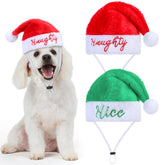 Geyoga pet Christmas hat set with two plush hats for dogs and cats—perfect for festive photos.
