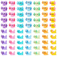 GGSTDDUP 70-pcs mini axolotls pack in seven colors for vivid fairy garden scenes.