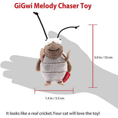 Gigwi cricket toy motion-activated squeak invites curious batting and pouncing