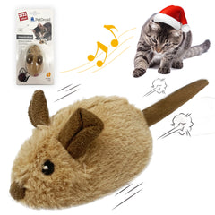 Gigwi interactive cat toy mouse brown ear delivers realistic sounds to boost feline play and exercise