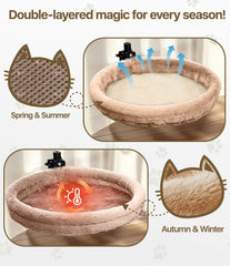 Giisorde cat desk bed removable nest is machine washable for easy cleaning.