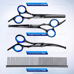 Gimars dog grooming scissors grooming comb for quick detangling and prep.