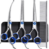Gimars professional grooming scissors straight blade for precise, smooth fur trimming.