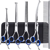 Gimars 6-in-1 titanium-coated scissors front view for precise pet grooming