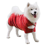 GimiLife dog bathrobe in absorbent microfiber speeds post-bath drying.