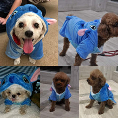 Gimilife dog hoodie blue stitching detail highlights durable, comfortable fit.