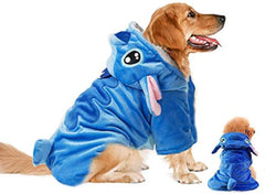 Gimilife dog hoodie blue velvet texture provides cozy warmth for cold walks.