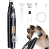 GIMPYN dog paw trimmer with LED display, front view for precise cordless grooming.