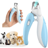 Ginalaia nail clippers light closeup blue demonstrates easy trimming with built-in illumination for safer cuts.