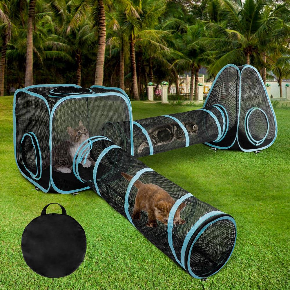 GINDOOR outdoor cat enclosure pop-up demonstrates quick setup for safe exploration.