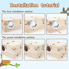 GINDOOR Parakeet Nesting Box cage mount for secure installation