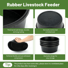 GINDOOR stackable rubber buckets save space in storage and transport