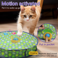 Giociv interactive cat ball in pouch, chirps attract attention for interactive play.