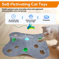 Giociv spin-feather-wand engages cat with erratic feather motions for hunting-like fun
