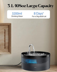 GIOTOHUN cat water fountain filtration system removes impurities and odors for cleaner water.
