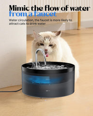 GIOTOHUN cat water fountain flowing water display encourages daily drinking through faucet-like streams.