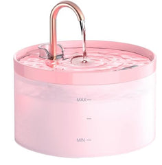 GIOTOHUN cat water fountain pink full view showing 2L capacity and compact footprint