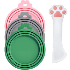 Giozoc cat food can covers pink lid with universal fit for standard cans.
