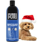 Girl With The Dogs Pure Fur bottle front highlights gentle, sensitive-skin dog shampoo.