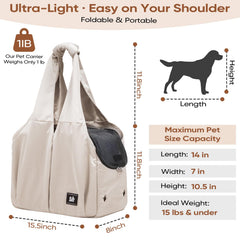 Gisaryc Dog Purse Carrier side view showcasing four pockets for essentials.
