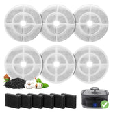GISOFIK 6-pack filters for 2.5gal fountain deliver cleaner water for pets daily.