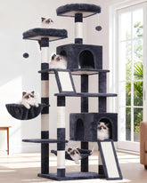 Gitelsnour cat tree 71 inch top platform provides a high perch for observation
