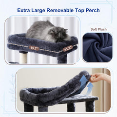 Gitelsnour cat tree condo provides safe hideaway for cats and stress-free playtime.