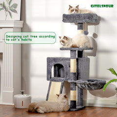 Gitelsnour cat tree cozy cat house invites restful naps and hiding.