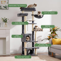 Gitelsnour cat tree feeding-platform keeps meals safe from other pets.