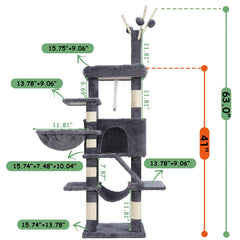 Gitelsnour cat tree multi-level structure supports easy climbing for kittens and seniors
