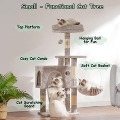 Gitelsnour cat tree scratching posts protect furniture during play sessions
