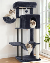 Gitelsnour cat tree smoky gray top platform offers a cozy sunlit perch for kittens.