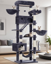 Gitelsnour cat tree top perch provides a spacious lookout and lounging space for large cats.
