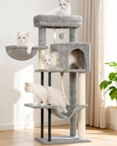 Gitelsnour cat-tree top platform provides a roomy perch for relaxing.
