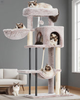 Gitelsnour cat tree top platform offers roomy lounging for small cats.