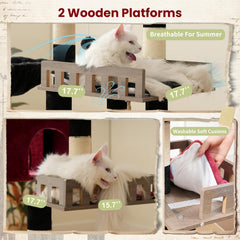 Gitelsnour cat tree wide base highlights stable footprint for multi-cat homes