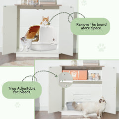 Gitelsnour litter box enclosure adjustable entrance supports flexible room layout