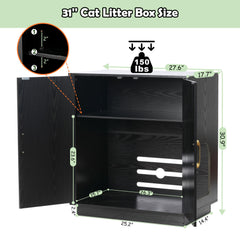 Gitelsnour Litter Box Enclosure entrance-direction shows left/right entry for flexible room layout.