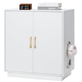 Gitelsnour litter enclosure front view with roomy interior for large litter boxes and tidy setup.