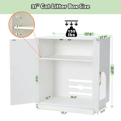 Gitelsnour litter enclosure hidden storage shelves keep cat supplies organized.